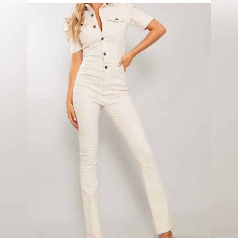 Avec Les Filles Cream jumpsuit